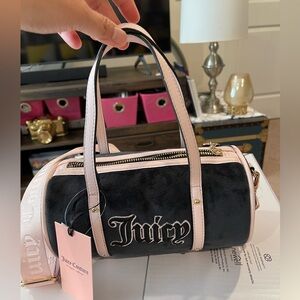 JUICY COUTURE Pink/ Black Mini Barrel Crossbody Bag